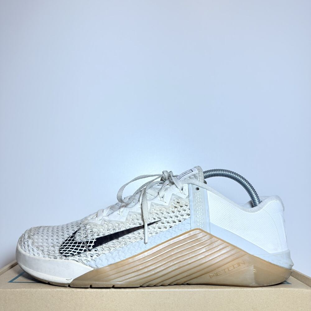 Nike Metcon 6 White Gum Mens Size 9.5 Crossfit Weightlifting Training Shoes